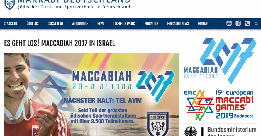 Screenshot von der Verbands-Website Maccabi Deutschland