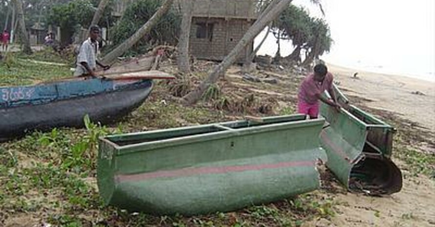 Ein vom Tsunami zerstörtes Fischerboot (Foto: www.tsunami-aid.de)