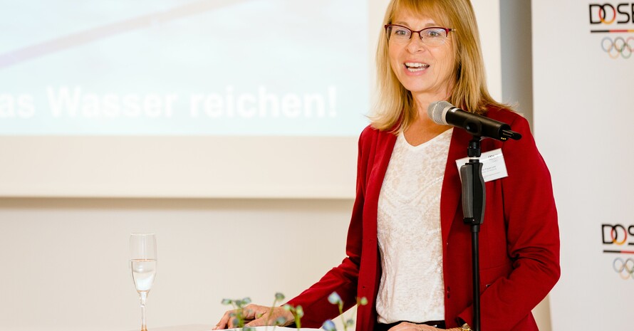 Petra Tzschoppe bei der Auftaktveranstaltung des DOSB-Mentoring-Programms 2016/2017. Foto: DOSB