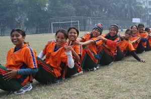 Afghanische Mädchen in einem Fußballprojekt des DOSB und des Auswärtigen Amts, Foto: DOSB/Lali