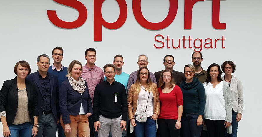 Die Projektverantwortlichen aus Stuttgart und Rathenow treffen sich mit Vertretern der Stiftung „Lebendige Stadt“ und des DOSB im „Haus des Sports“ in Stuttgart. Foto: DOSB