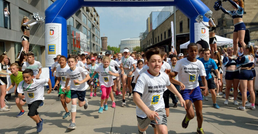 Rund 1.000 Kinder beteiligten sich am Olympic Day Run. Foto: EDEKA