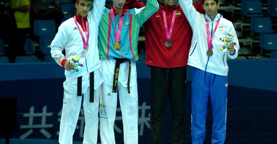 Als Zweiter stand Hamza Adnan Karim (li.) auf dem Podium des Taekwondo-Wettbewerbs.