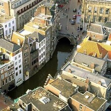 Blick über die "Oudegracht" im Zentrum der niederländischen Stadt Utrecht. Foto: picture-alliance
