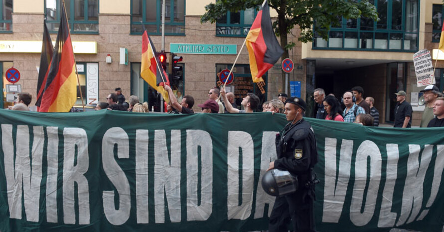 Pegida-Demonstration in München. Foto: picture-alliance