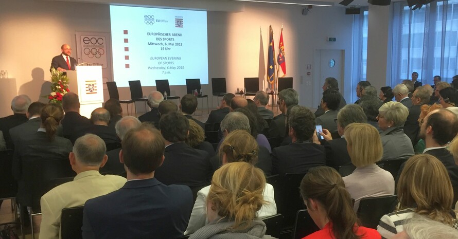 Martin Schulz war Hauptredner beim Europäischen Abend des Sports in Brüssel. Foto: DOSB