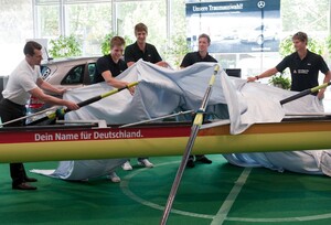 Auch der Deutschland Achter wirbt für die Sporthilfe-Kampagne. Foto: picture-alliance
