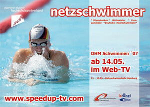 Zum ersten Mal im Web-TV: die Deutschen Hochschulmeisterschaften im Schwimmen. Copyright: adh