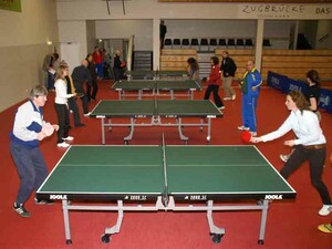 Im Olympiastützpunkt für Tischtennis in Grenzau konnten die Tagungsteilnehmer ihr Können unter Beweis stellen.