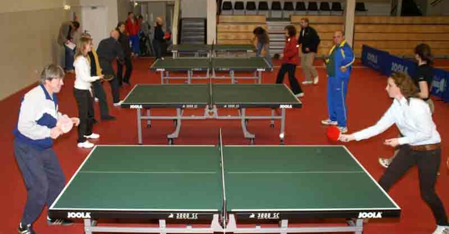 Im Olympiastützpunkt für Tischtennis in Grenzau konnten die Tagungsteilnehmer ihr Können unter Beweis stellen.