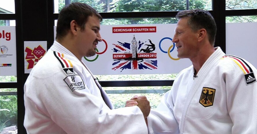Christian drückt Judoka Andreas Tölzer für London die Daumen. Foto: Schmidt Media