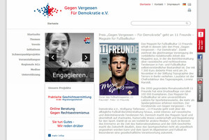 Screenshot von www.gegen-vergessen.de