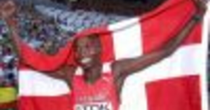 Weltrekordler und mehrfacher Weltmeister im 800 m Lauf. Der Kenianier im dänischen Trikot, Wilson Kipketer, zählt zu den Referenten des Konresses in Lausanne.