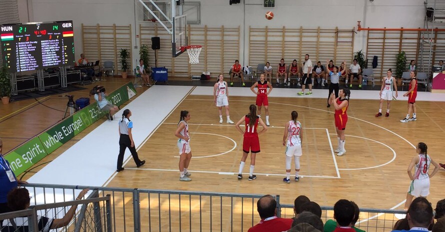 Freiwurfaufstellung bei den deutschen Basketballerinnen. Foto: DOSB