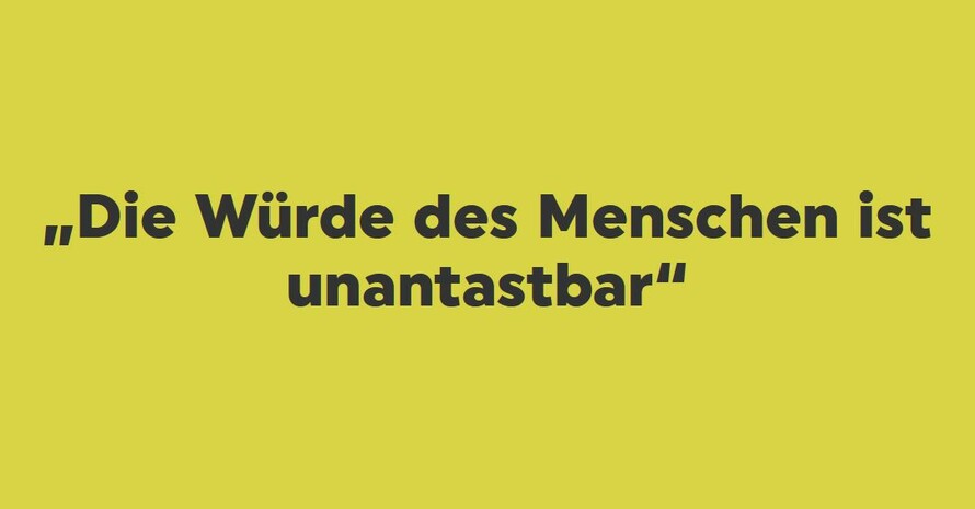 Die Allianz für Weltoffenheit, ein Bündnis religiöser und gesellschaftlicher Gruppen, erinnert in der Flüchtlingdebatte daran, dass die Würde des Menschen unantastbar ist. Quelle: Screenshot vom Flyer