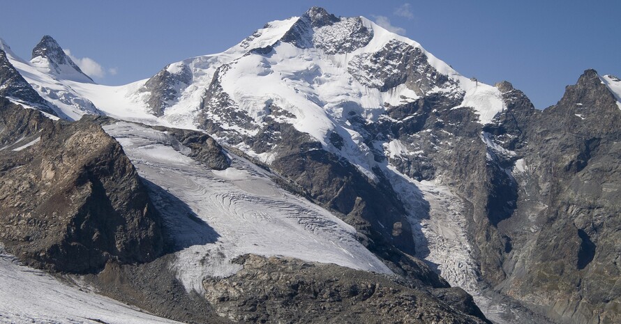 Im Hochgebirge wird der Klimawandel besonders deutlich sichtbar. Hier: der Piz Bernina im Jahr 2006. Quelle: Jürg Alean