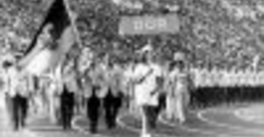 Einmarsch der DDR-Athleten am 26.08.1972 bei der Eröffnung der Olympischen Spiele in München. Copyright dpa/picture-alliance.