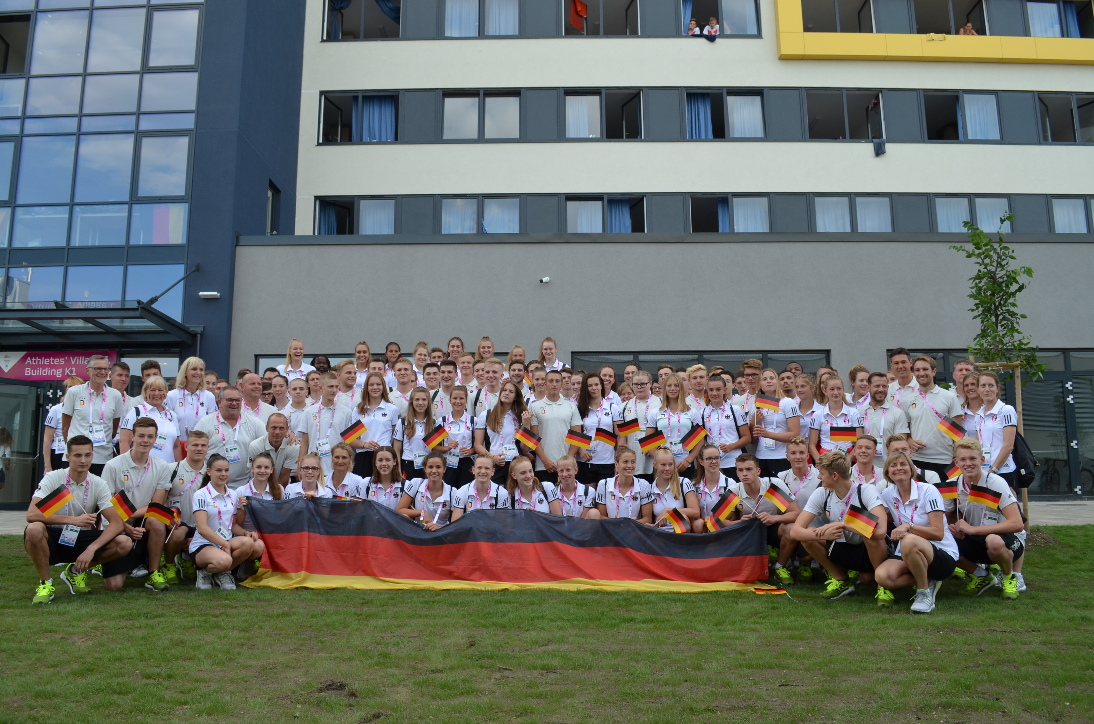 Die deutsche mannschaft beim EYOF 2017 in Györ. Foto: DOSB